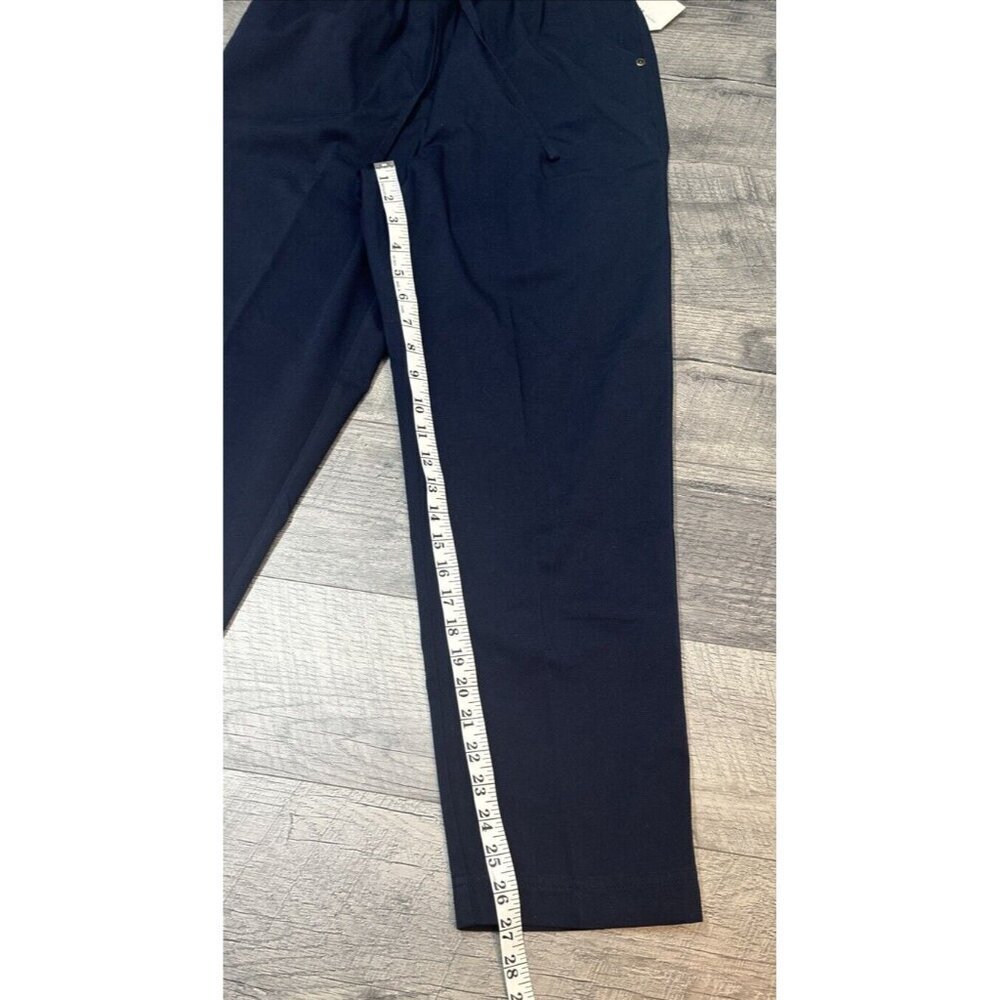 Parisian Works Pants Womens 4 Petite Blue Ankle Elastic Waist Pockets Casual NEW - Picture 7 of 7